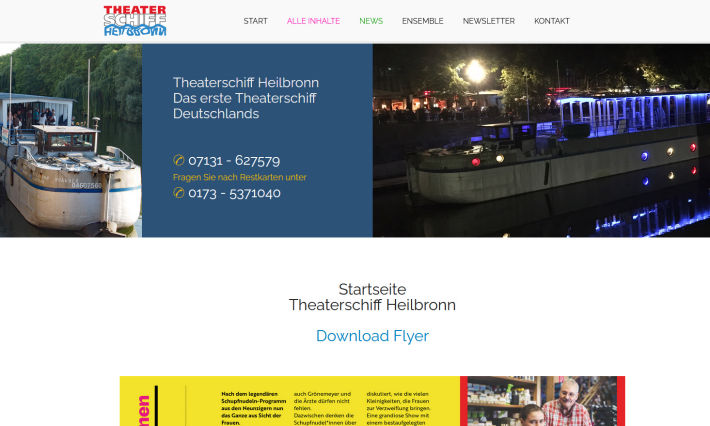 Theaterschiff Heilbronn - Webseite erstellt von der agentur28 in Lilienthal bei Bremen