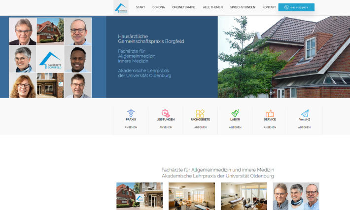Hausärztliche  Gemeinschaftspraxis in Bremen-Borgfeld  - Webseite erstellt von der agentur28 in Lilienthal bei Bremen