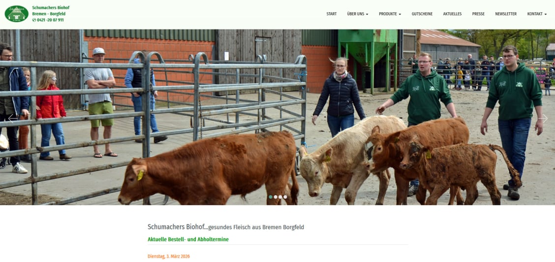 Mit Klick auf das Bild wird die Homepage vom Biohof Schumacher in Bremen Borgfeld geöffnet