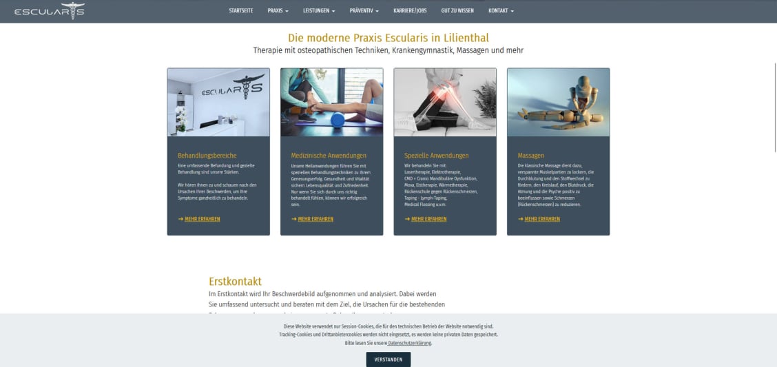 Mit Klick auf das Bild wird die Homepage der Physiopraxis Escularis geöffnet