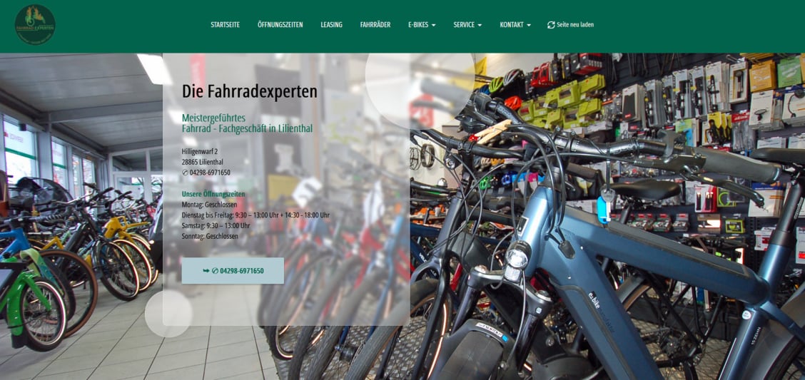 Mit Klick auf das Bild wird die Homepage der Fahrradexperten geöffnet