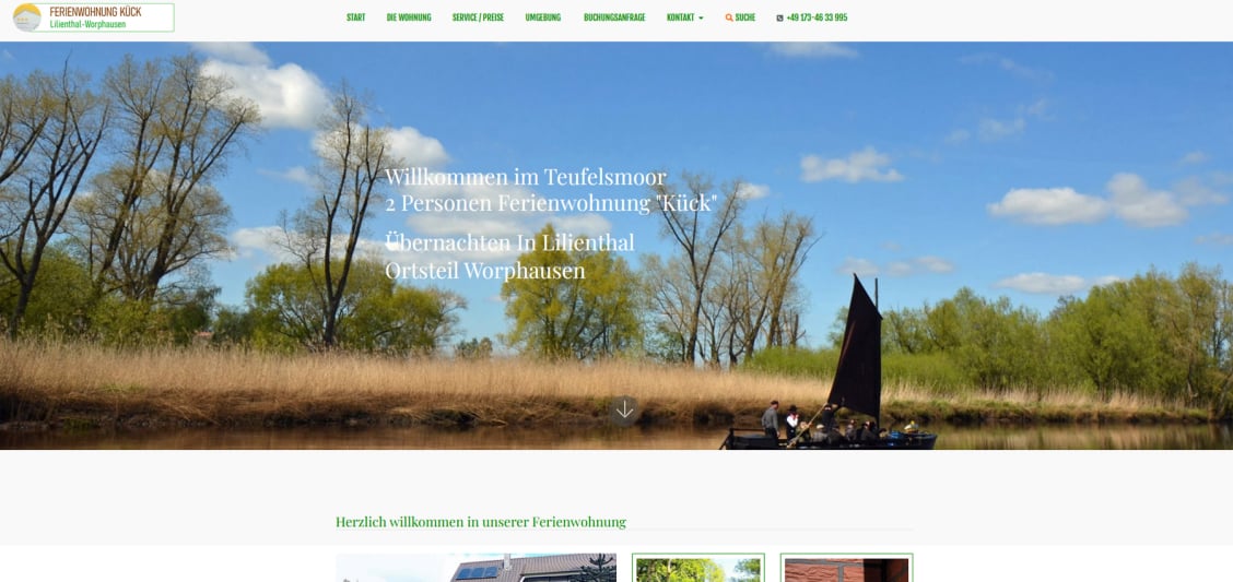 Mit Klick auf das Bild wird die Homepage der Ferienwohnung Kückgeöffnet