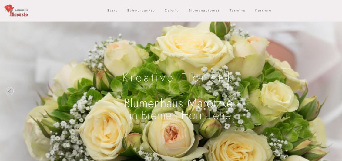 Mit Klick auf das Bild wird die Homepage vom Blumenhaus Marotzke in Bremen Horn-Lehe  geöffnet