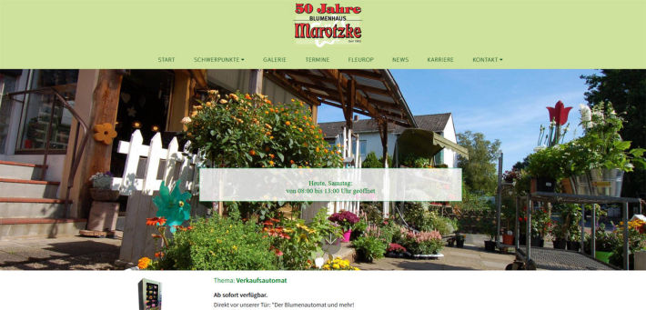 Blumenhaus Marotzke, Bremen - Webseite erstellt von der agentur28 in Lilienthal bei Bremen