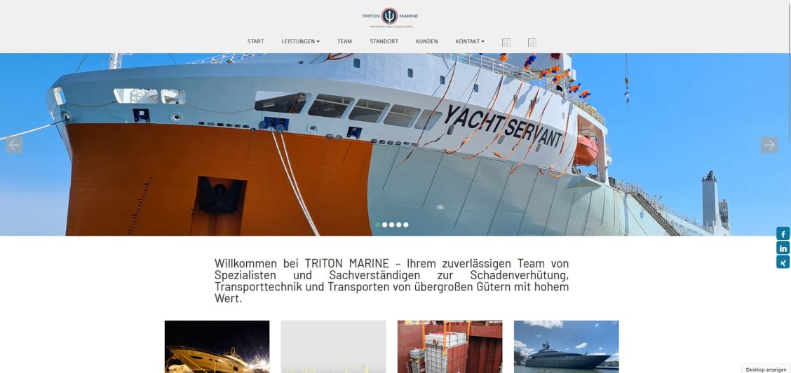 Mit Klick auf das Bild wird die Homepage der Triton Marine  geöffnet